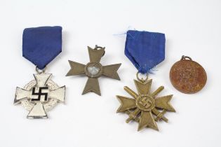 4 x WW.2 German Medals Inc. 25 yr Service Medal - Merit Cross With Swords Etc //"