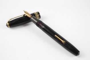 Vintage CONWAY STEWART No.58 Black FOUNTAIN PEN w/ 14ct Gold Nib WRITING //"