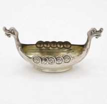 Vintage Stamped .830 Norway Silver Viking Long Boat Condiment Dish (16g) //"