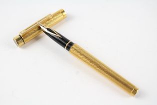 Vintage SHEAFFER Targa Gold Plate Fountain Pen w/ 14ct Gold Nib WRITING //"