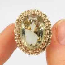 9ct gold vintage Citrine dress ring (5.7g) Size N