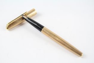 Vintage PARKER 61 Gold Plated Fountain Pen w/ 14ct Gold Nib WRITING //"