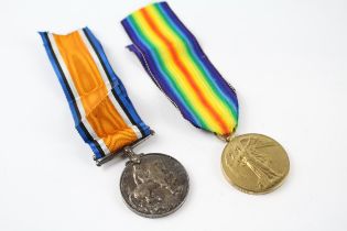 WW.1 Medal Pair & Original Ribbons Named. 266880 Pte. T.A. Brown. Seaforth //"