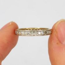 18ct gold vintage diamond eternity ring (1.5g) Size M