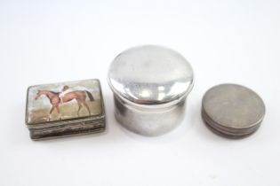 3 x .925 sterling pill / trinket boxes //