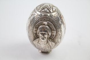 stamped .950 silver religious iconography decorative egg //
