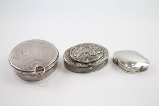 3 x .925 sterling pill / trinket boxes //
