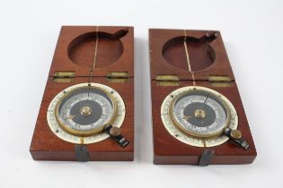 2 x Antique F. Barker & Son Compasses One Dated 1918 //