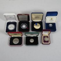 Collection of 7x boxed silver British coins //