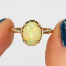 9ct gold vintage opal dress ring (2.3g) Size R