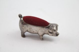 .925 sterling novelty pig pin cushion //