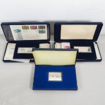 3x sets of Royal Mint silver bars and coins //