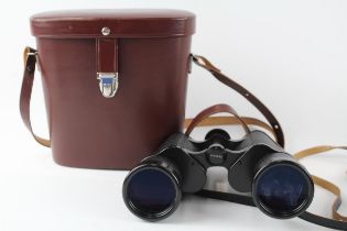 Carl Zeiss Jena Jenoptem 10x50W Multi-Coated BINOCULARS w/ Original Case WORKING //