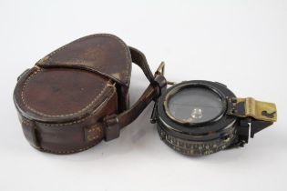 Leather Cased 1938 Dated Military Compass Maker J.M Glauser London //