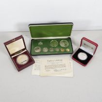 3x coin packs 1x containing Pobjoy Mint silver coin along with a Royal Marines silver coin
