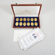 Boxed set of Arms of Prince Andrew and Sarah Ferguson by Danbury Mint 12 ingots sterling silver
