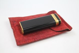 CARIER Paris Gold Plated & Black Lacquer Cigarette Lighter - J87403T //