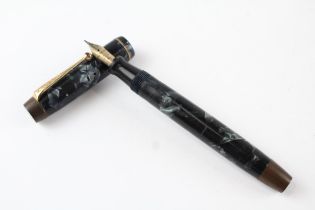 Vintage PARKER Duofold Navy Fountain Pen w/ 14ct Gold Nib WRITING //Dip Tested & WRITING In