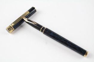 Vintage SHEAFFER Targa Navy Lacquer Fountain Pen w/ 14ct Gold Nib WRITING//Dip Tested & Writing In