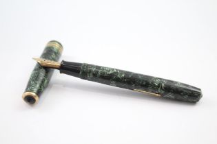 Vintage CONWAY STEWART 58 Green FOUNTAIN PEN w/ 14ct Gold Nib WRITING //Dip Tested & WRITING In