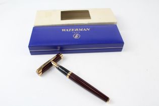 WATERMAN L'Etalon Burgundy Lacquer Fountain Pen w/ 18t Gold Nib WRITING Boxed //