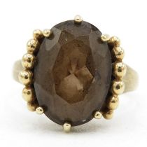 9ct Gold Smoky Quartz Ring (4.2g) Size O