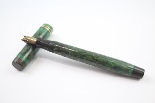 Vintage PARKER Duofold Green Fountain Pen w/ 14ct Gold Nib, Gold Plate Banding //SPARES, REPAIRS &