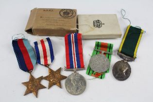 WW2 Boxed Medal Group including France and Germany Star etc. Territorial Medal named S. 69106 PTE