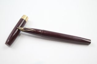 Vintage SHEAFFER Imperial Burgundy Fountain Pen w/ 14ct Gold Nib WRITING//Dip Tested & Writing In