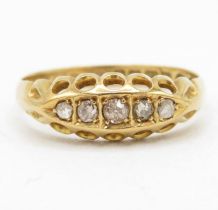 18ct gold antique diamond ring (2.6g) Size Q