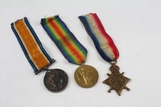 WW.I 1914-15 Star Trio & Original Long Ribbons Named. 144835 Spr. J. Hill R.E. //