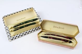 2 x Vintage CONWAY STEWART Dinkie 550 Fountain Pen Sets w/ 14ct Gold Nib WRITING//w/ 14ct Gold