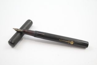 Vintage CONWAY STEWART 470 Black FOUNTAIN PEN w/ 14ct Gold Nib WRITING //Dip Tested & WRITING In