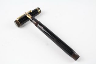 Vintage PARKER Duofold Special Lucky Curve Black Fountain Pen WRITING //