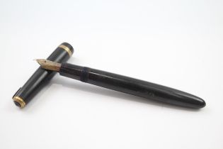 Vintage PARKER Maxima Duofold Black Fountain Pen w/ 14ct Gold Nib WRITING //Dip Tested & WRITING