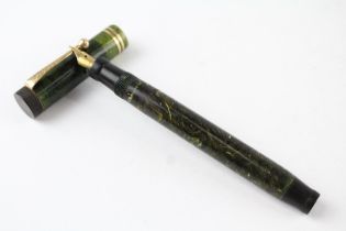 Vintage PARKER Duofold Special Green Fountain Pen w/ 14ct Gold Nib WRITING //Dip Tested & WRITING In