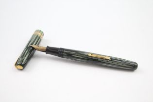 Vintage WATERMAN W5 Green Lacquer Fountain Pen w/ 14ct Gold Nib WRITING //Dip Tested & WRITING In