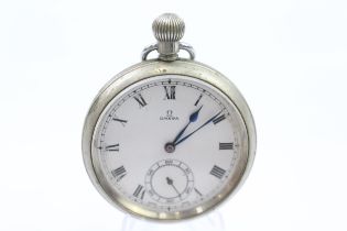 OMEGA Gents Vintage Open Face Railway Style POCKET WATCH Hand-wind WORKING //