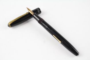 Vintage CONWAY STEWART 85L Black FOUNTAIN PEN w/ 14ct Gold Nib WRITING //Dip Tested & WRITING In