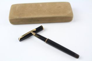 Vintage WATERMAN Concorde Black Fountain Pen w/ 18ct Gold Nib WRITING Boxed//Dip Tested & WRITING In