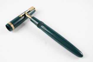 Vintage PARKER Duofold Green Fountain Pen w/ 14ct Gold Nib WRITING //Dip Tested & WRITING In vintage