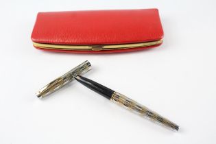 Vintage SHEAFFER Lady Sheaffer Silver Tone Fountain Pen w/ 14ct Gold Nib WRITING//Dip Tested &