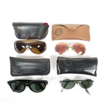 4x Pairs Ray Ban Sunglasses 2x etched RB and 2x etched BL //
