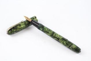 Vintage CONWAY STEWART 75 Green FOUNTAIN PEN w/ 14ct Nib WRITING // Dip Tested & WRITING In