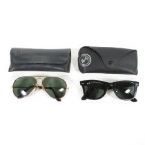 2x Pairs Ray Ban Sunglasses Black frames lens etched RB Wire Frames lens etched BL //