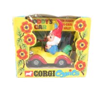 Boxed Corgi Comics Original Noddy and Big Ears with Golly car - some cracking to cellophane on box