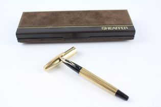 Vintage SHEAFFER Imperial Gold Plated Fountain Pen w/ 14ct Gold Nib WRITING Box // Dip Tested &