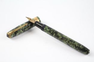 Vintage CONWAY STEWART 27 Green FOUNTAIN PEN w/ 14ct Nib WRITING // Dip Tested & WRITING In