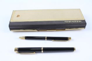 Vintage SHEAFFER Targa Black Lacquer Fountain Pen w/ 14ct Gold Nib, Ballpoint // w/ 14ct Gold Nib,