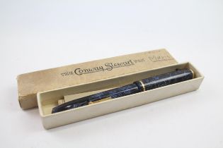 Vintage CONWAY STEWART 28 Navy FOUNTAIN PEN w/ 14ct Nib WRITING Boxed // Dip Tested & WRITING In